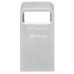 Kingston 64GB DataTraveler Micro USB Flash Drive with Ultra-Small Premium Metal Design, up to 200MB/s read, DTMC3G2/64GB