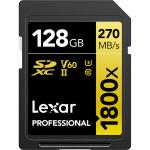 Lexar Professional 128GB SDXC UHS-II , 1800x, up to 270MB/s read, 180MB/s Write,V60,  Captures high-quality images and extended lengths of stunning 1080p full-HD, 3D, and 4K video with a DSLR camera, HD camcorder,