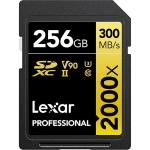 Lexar Professional Gold Series SDXC Memory Card - 256GB UHS-II - V90 - 2000x - Read up to 300MB/s - Write up to 260MB/s - Captures High-Quality Images & Extended Lengths of Stunning 1080p FHD / 3D / 4K Video with a DSLR Camera / HD Camcorde