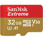 SanDisk Extreme MicroSD 32GB Up to 100MB/s Read, 60MB/s Write, MicroSDHC, C10, U3. V30, A1, Perfect for 4G smartphones, tablets, and cameras