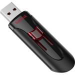 SanDisk Glide 3 USB Flash Drive - 32GB Black with Red Slider - Retractable Design