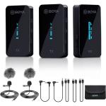 Boya BY-XM6 S2 Wireless Lavalier Microphones Lav Mic for DSLR Camcorder Video Recording YouTube Vlogging