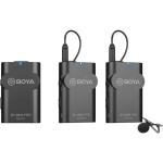 Boya BY-WM4 PRO-K2 Two-Person Digital Camera-Mount Wireless Omni Lavalier Microphone System (2.4 GHz) include 2 x Omni Lavalier Mics, 2 x Bodypack Transmitters,
