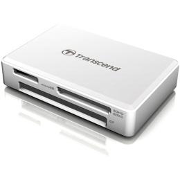 Transcend Portable USB 3.0 External Multi-Card Reader, White, Supports SDHC (UHS-I)/SDXC (UHS-I)/microSDHC (UHS-I)/microSDXC (UHS-I)/CompactFlash (UDMA7)