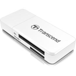 Transcend Compact F5 USB 3.0 WHITE Card Reader/ Writer Supports SDHC/SD/MMC/MicroSD/MicroSDHC