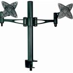 LUMI LCD-T9 Dual LCD Table Stand Supports 75 & 100 mm VESA mount. Max Load: 15kg. Swivel 360 deg Tilt +- 30 deg. Max Height 450mm