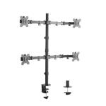 LUMI DTM12-C048N Quad Screens Economical Double Joint Articulating Steel Monitor Arm Fit Most 13"-32" Monitors