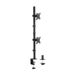 Brateck LDT12-C02V  13"-32" Dual Vertical Articulating Monitor Stand. Max Load 8kgs per Monitor. Rotate, Tilt & Swivel. Clamp & Grommet Option Height Adjustable. Buit in Cable Mangement.  VESA 75x75 & 100x100