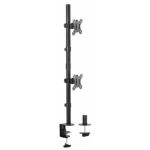 Brateck Lumi LDT12-C02V 13"-32" Dual Vertical       Monitor Mount. Rotate, Tilt and Swivel. Supports VESA 75x75 & 100x100. Max Load: 16Kgs (8Kgs per) Height Adjustable, Cable Management, Clamp or Grommet inc.