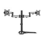 Brateck LDT30-T024 17"-32" Dual Screen Articulating Monitor Stand. Free-Tilting Design, Sturdy Steel Base, 360 Rotary VESA Plate. VESA 75x75, 100x100, Max Load 16Kgs. Built-in Cable Management.