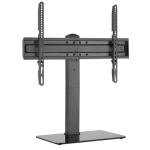 Brateck Lumi LDT03-23L 37"-70" TV Desk Stand with  Glass Base. Vertical Height Adjustable. VESA Support up to 600x400. Max Load: 40Kgs. Hidden Cable Management.