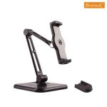 Brateck Lumi PAD28-01 2-IN-1 Multi-Purpose Holder, Phone/Tablet Desktop Stand (Black) Ideal for 4.7'" ~ 12.9" Devices Max load: 1Kgs Rotate, tilt and swivel. Solid base with soft protective cushions.