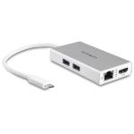 StarTech.com DKT30CHPDW USB-C Multiport Adapter - USB-C Travel Docking Station w/ 4K HDMI - 60W Power Delivery Pass-Through, GbE, 2pt USB-A 3.0 Hub - Portable Mini USB Type-C Dock for Laptop - White