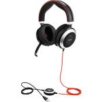 Jabra EVOLVE 80 Headset - Skype for Business - Stereo - USB, Mini-phone - Wired - Over-the-head - Binaural - Circumaural - Noise Cancelling Microphone - SFB 7899-823-109