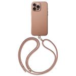 coehl iPhone 16 Pro Max (6.9") Muse Case - Dusty Nude Magsafe Compatible, Textured Leatherette Exterior, Shock-Absorbing Protection with Raised Camera Lens Bezel, Includes Matching Lanyard Strap