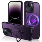 Magnetic Kickstand case for  iPhone 14 Plus - Matte Purple, Compatible with Apple Magsafe Charging, Build-in Magnetic Stand, Camera Protection