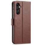 Galaxy A25 5G Flip Wallet Case - Brown 3 Card Slots - Cash Compartment - Magnetic Clip