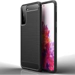 Galaxy S21 Carbon Fibre Rugged Case - Black Ultra Slim - Anti-Stretch - Soft TPU Protective Shell Cover