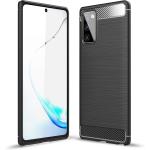 Galaxy Note 20 Carbon Fibre Rugged Case - Black Ultra Slim - Anti-Stretch - Soft TPU Protective Shell Cover