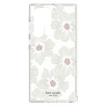 Kate Spade New York Defensive Hardshell Case for Galaxy S22 Ultra 5G - Hollyhock Floral Clear/Cream with Stones