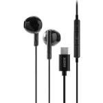 Laser AO-USBCM-BLK  Wired USB C Earphones with Mic Black