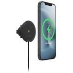 Mophie Snap+ 15W Wireless Charging Air Vent Car Mount - Black, Up to 15W Fast Charge, Include USB-C Car Chager, Compatible with Apple MagSafe Charging, Snap Adapter Included for non-magsafe devices