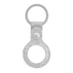 Momax AirTag Key Ring Leather Case - Light Grey, PU Leather Case with Metal Ring