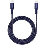 MICRODIA EXECABLE TWEED PD60W 1.3M USB-C TO LIGHTNING CABLE - NAVY