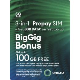 One NZ Hangsell Prepay Triple SIM card