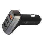 Promate SCUD-35.BLK  35W Car Charger with 3 USB  Ports. Charge 3DevicesSimultaneously.1xQualcommQC3.0 Port, 2x USB-A Ports. Safe Voltage Regulation. Protection Against Over Heating. Colour Black.