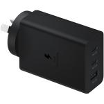 Samsung 65W PD Fast Charging Trio Wall Charger - Black, Three output (USB-C PD x 2 & USB-A) Super Fast Charge Galaxy S22/S21/S20 series, Fold3/Flip3/A53/A72/A52/A52s/A33