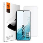 Spigen Galaxy S22 5G Premium Tempered Glass Screen Protector,Super HD Clarity, 9H screen hardness, Delicate Touch,Perfect Grip, Case Friendly with Spigen Phone Case, AGL04155