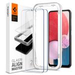 Spigen Galaxy A13 4G/5G (2022) Premium Tempered Glass Screen Protector (2 pack), Super HD Clarity, 9H screen hardness, Delicate Touch, Perfect Grip, Case Friendly with Spigen Phone Case