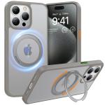 Torras iPhone 15 Pro Max (6.7") UPRO Ostand Pro Case - Titanium Grey MagSafe Compatible - 360 Spin