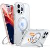 Torras iPhone 16 Pro (6.3") Ostand Spin Case - Clear All in One: Magnetic / Stand / Ring Holder - 360 Spin Torras iPhone 16 Pro (6.3") Ostand Spin Case - Clear All in One: Magnetic / Stand / Ring Holder - 360 Spin