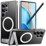 Torras Galaxy S25 Ultra 5G Pstand Case - Clear All in One: Magnetic / Stand / Ring Holder - Built-in Versatile Seamless Stand