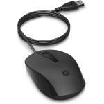 HP 150 240J6AA USB Wired Mouse - Black 1600 DPI optical sensor Ergonomic Left/Right Mouse suitable for Remote Working