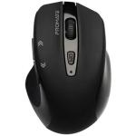 Promate EZGrip Ergonomic Wireless Mouse - Black Quick Forward/Back Buttons - 800/1200/1600 DPI - 10m Working Range - Easy Plug & Play - 1x AA Battery - Nano Reciever - Compatible with Mac & PC