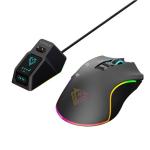 Vertux MUSTANG QuickAction Wireless Gaming Mouse 7 Buttons - with Charging Dock - 500mAh Built-in Battery - Programmable LED & Buttons - 1000/ 1600/3200/5000/10000 DPI - 9m Working Distance