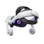 Kiwi Design For META Oculus Quest 2 Comfort On-Ear Audio Head Strap White Colour Replacement for Elite Strap, Comfort headphone, Excellent Sound Experience, All-Round Cushion Wrapped