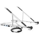 Targus Portable Laptop Stand + Integrated USB-C Single 4K Docking Station, Support 100w Power Delivery, HDMI x1, USB3.0 x2, USB-C x1, RJ45 x1, Support ChromeOS, iPadOS, macOS, Windows, 2yr warranty