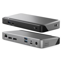 Alogic DX2 USB-C Dual 4K Docking Station with 65W Power Delivery, DP1.4/DP++ x2, USB-C x1, USB3.0 x1, 3.5mm Audio Jack x1 RJ45 x1, support Apple Intel & M1 (Dual 4K) / ChromeOS / Windows - 2yr warranty