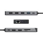 Alogic DV3 USB-C Triple FHD Mobile Hub, support 100W Power Delivery, HDMI x2, USB-C x1, VGA x1, SD Reader x1, RJ45 x1, Support Apple Intel & M1 (Triple FHD) / ChromeOS / Windows, 2yr warranty