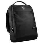 MSI Essential Commuter Backpack For 15.6"-17.3" Laptop/Notebook - Black - made from durable water resistant polyester fabrics.