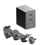 KFD 65W GaN Dual USB-C PD Wall Charger Travel Pack with US / EU / AU / UK Adapter Output 65W PD + 12W Total 77W