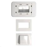 AMDEX WP-BULLNOSE Combination Flush & Bullnose Cable  Management Wall Plate With Brush. WHITE Colour