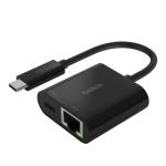 Belkin INC001BTBK USB-C to Ethernet Adapter + 60W Charge Adapter (60W Passthrough Power for Connected Devices, 1000 Mbps Ethernet Speeds) MacBook Pro Ethernet Adapter