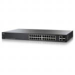 Cisco 200 Series Smart Managed Switch, PoE+, 48 Ports 10/100 (24 Ports PoE+, Max 180W), 2 Ports GbE Combo RJ-45 or SFP
