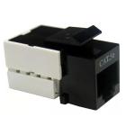 Dynamix FP-C5E-003 Cat5e Keystone RJ-45 Jack for 110 Face Plate - T568A/T568B Wiring - 90 Degree Jack - Black