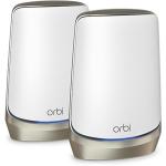 NETGEAR Orbi RBKE962 (AX11000) Quad-Band WiFi 6E Mesh System - 2 Pack Router:1 x10G WAN & 1 x 2.5G LAN - 3 x 1G LAN Ports - Satellite: 1 x 2.5G LAN - 3 x 1G LAN Ports